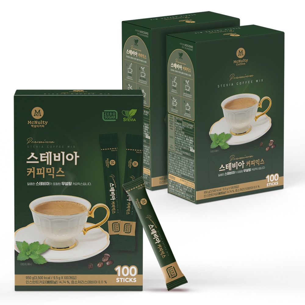 한국맥널티 스테비아 커피믹스 100개입+100개입(총 200개입)