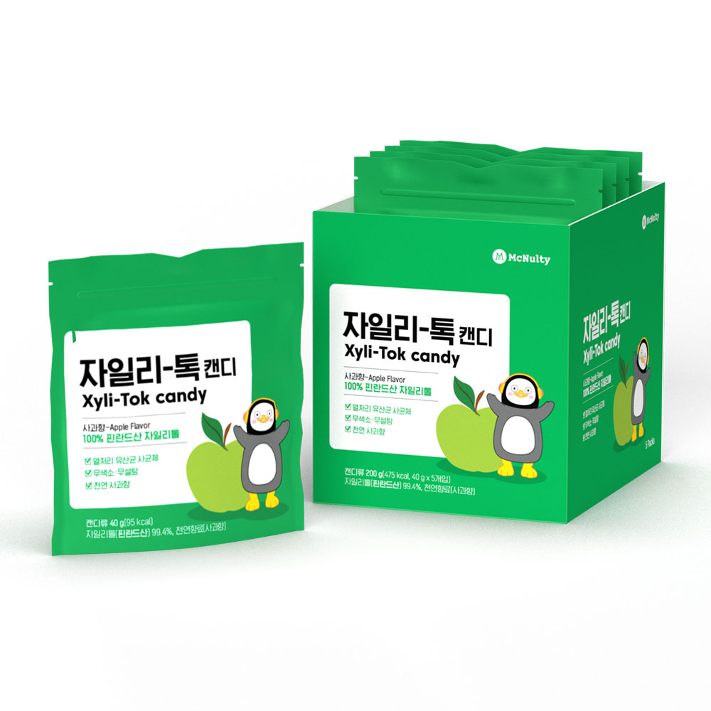 맥널티커피 맥널티x펭수 자일리톨 캔디 사과맛 5개입(40gx5개)